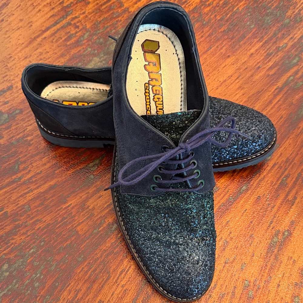 Men's Blue Glitter Shoes